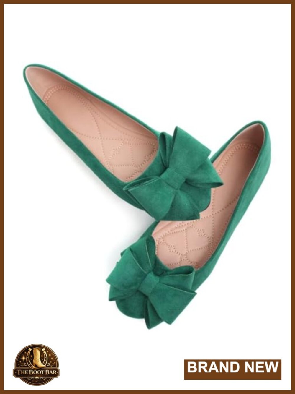 Women Suede Pointed Toe Bowknot Flats Comfort Dress Shoes